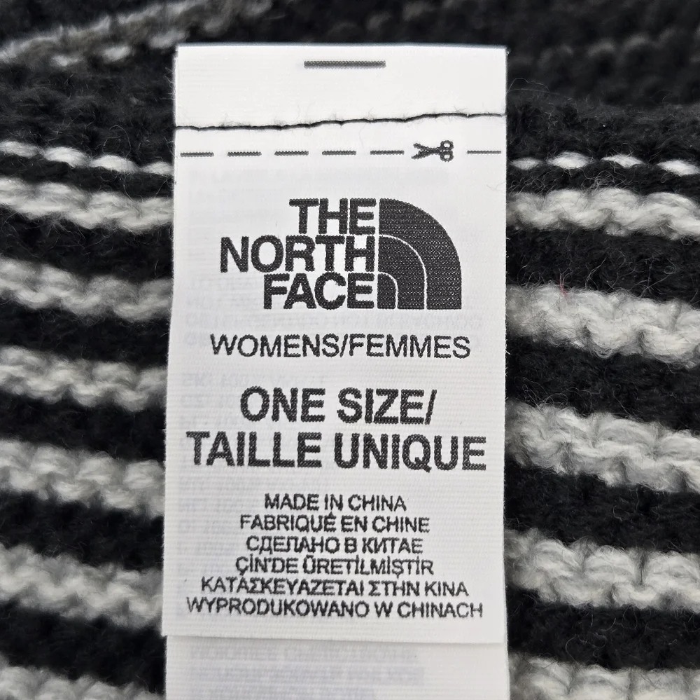 THE NORTH FACE BLACK WHITE GREY KNITWEAR INFINITY SCARF WOMEN OS WINTER COZY